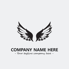 Wing illustration black and white for logo company vector image
