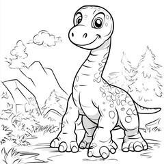 Obraz premium illustration dinosaur cartoon on white background