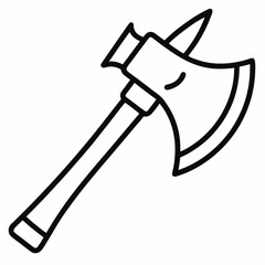 Axe outline icon on white background 