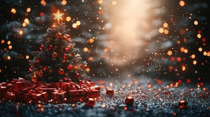A Magical Christmas Eve: Sparkling Tree and Presents