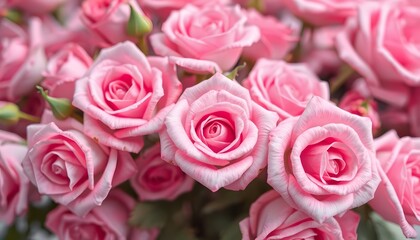 light pink roses in soft color and blur style for background.
