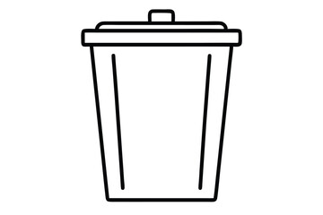 Garbage container icon, simple and unobtrusive Trash Bin dust bin vector silhouette illustration isolated in white background.