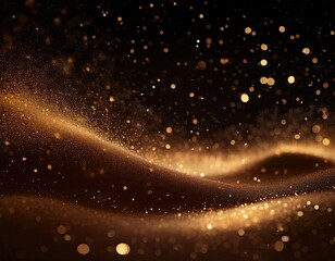 Obraz premium gradient of deep espresso brown fading into black. Elegant gold dust particles float softly in the background, enhancing the sense of luxury