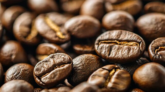 Rich Aroma: Close-Up of Perfectly Roasted Coffee Beans, Aromatic Indulgence & Brewing Essence