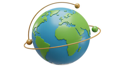 Isolated Earth with Orbiting Globes Science Education