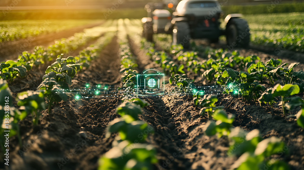 Poster an ai powered system automating autonomous farming by analyzing real time soil, weather, and crop da