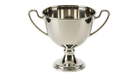 Isolated Silver Trophy Cup with Handles