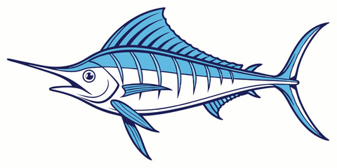 Blue Swordfish Vector Illustration for Marine Life and Ocean Theme Designs