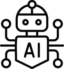 AI Robot Icon - Futuristic Technology Design for AI, Robotics, and Automation