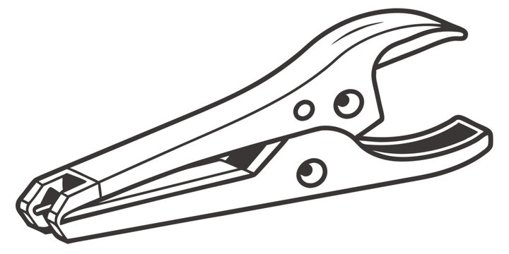 black and white locking pliers tool clip art preview