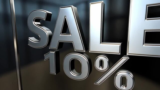 A vibrant display highlights a 10 percent sale, attracting shoppers' attention with its bold text. Customers can find great discounts and save while browsing products in the store
