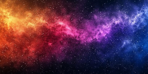 Naklejka premium Dark grainy color gradient background, purple red orange blue black colors banner poster cover abstract design, Generative AI