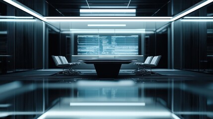 Fototapeta premium Futuristic Conference Room: A Modern Tech Center