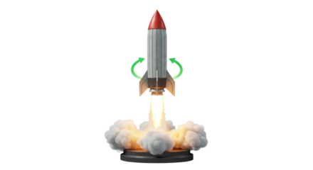 Isolated Rocket Launching with Flames and Smoke