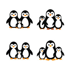 Naklejka premium set of penguins