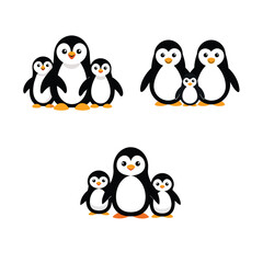 Obraz premium penguins on a white background