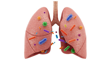 Isolated Lungs with Bacteria and Viruses for Illness