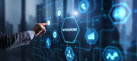 Outsourcing Human Resources Global Recruitment concept