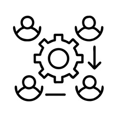Teamwork collaboration icon vector illustration business process management and workflow automation concept 