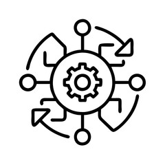 Automation process workflow icon vector illustration for business and technology solution concept design