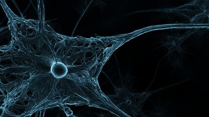 Detailed view of interconnected neurons showcasing the complexity of the nervous system in a dark environment