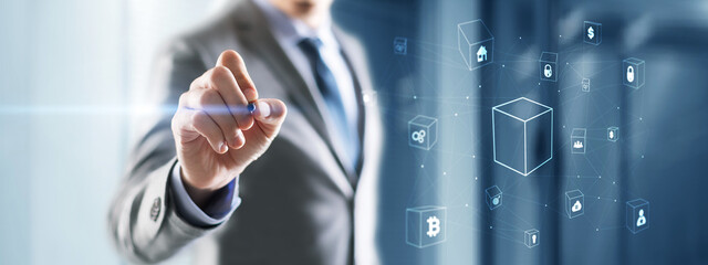 3D cube concept. Security in the field of data protection and banking services