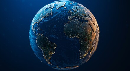 Global interconnection concept: a digital earth made with circuit boards