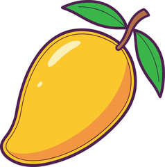 Vector illustration of a mango fruit isolated on a white background