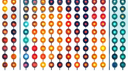 Colorful light array, illuminated, studio, abstract background, data visualization