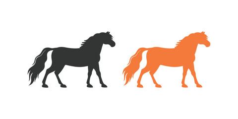 Obraz premium Horse silhouette vector isolated on white background. Beautiful Black And White Horse Head Silhouette vector design. Image for logo, design and tattoo.