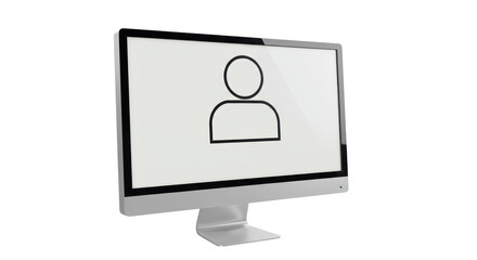 Isolated Computer Monitor Displaying Generic User Icon