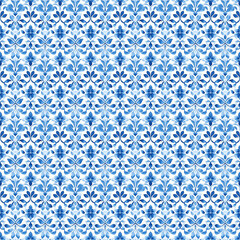 Fototapeta premium Floral Blue Pattern Design for Textiles 