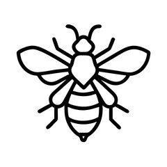 Bee outline vector drawing honeybee insect illustration bumblebee graphic design for apiary and nature art