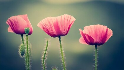 美しいポピーの花、府フォトジェニックなコピースペース