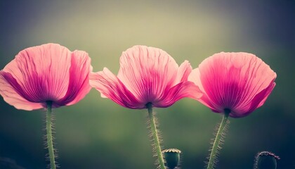 美しいポピーの花、府フォトジェニックなコピースペース