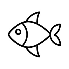 Fish outline vector drawing simple illustration of sea animal aquatic life icon clip art design graphic 