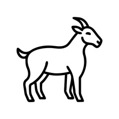 Goat outline drawing vector illustration, farm animal graphic design, mountain goat line art, mammal icon design