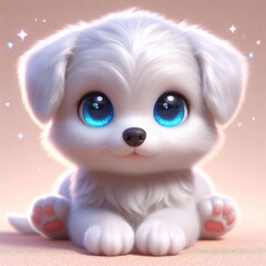 Weisser Hund mit blauen Augen