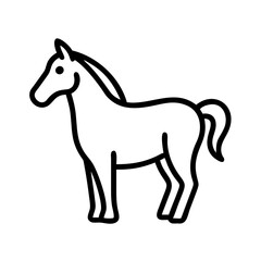 Horse outline vector drawing equestrian animal equine mammal stallion mare pony simple line art design 