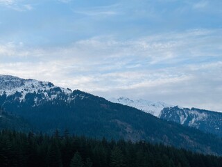 mountains and clouds