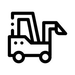 wheel loader line icon