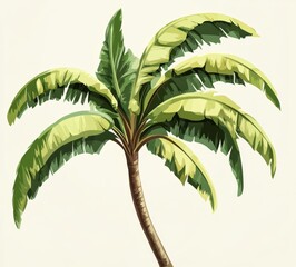 Vibrant tropical palm tree illustration against a light background