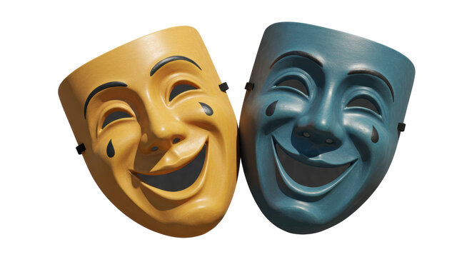 Isolated Comedy and Tragedy Masks