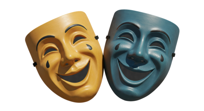 Isolated Comedy and Tragedy Masks