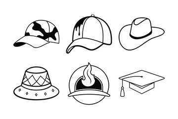 vector illustration of baseball caps