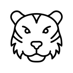 Tiger head outline vector illustration for logo design and graphic resources tiger face animal design 