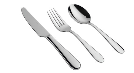 Isolated Knife Fork and Spoon for Utensils Set