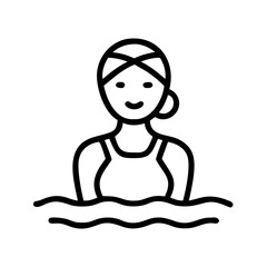 womens-water-polo-team flat vector