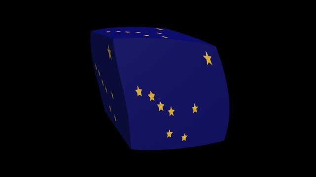 Animation of an Alaskan flag cubed 