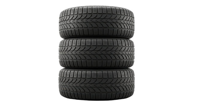 Isolated Stack of Tyres for Driving